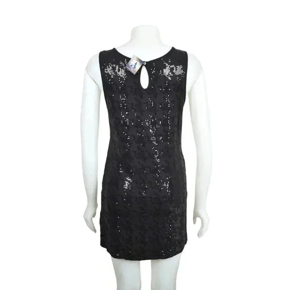 NWT Thirty Three Black Sequins Mini Dress Sleeveless Bodycon Size Large - Picture 4 of 10